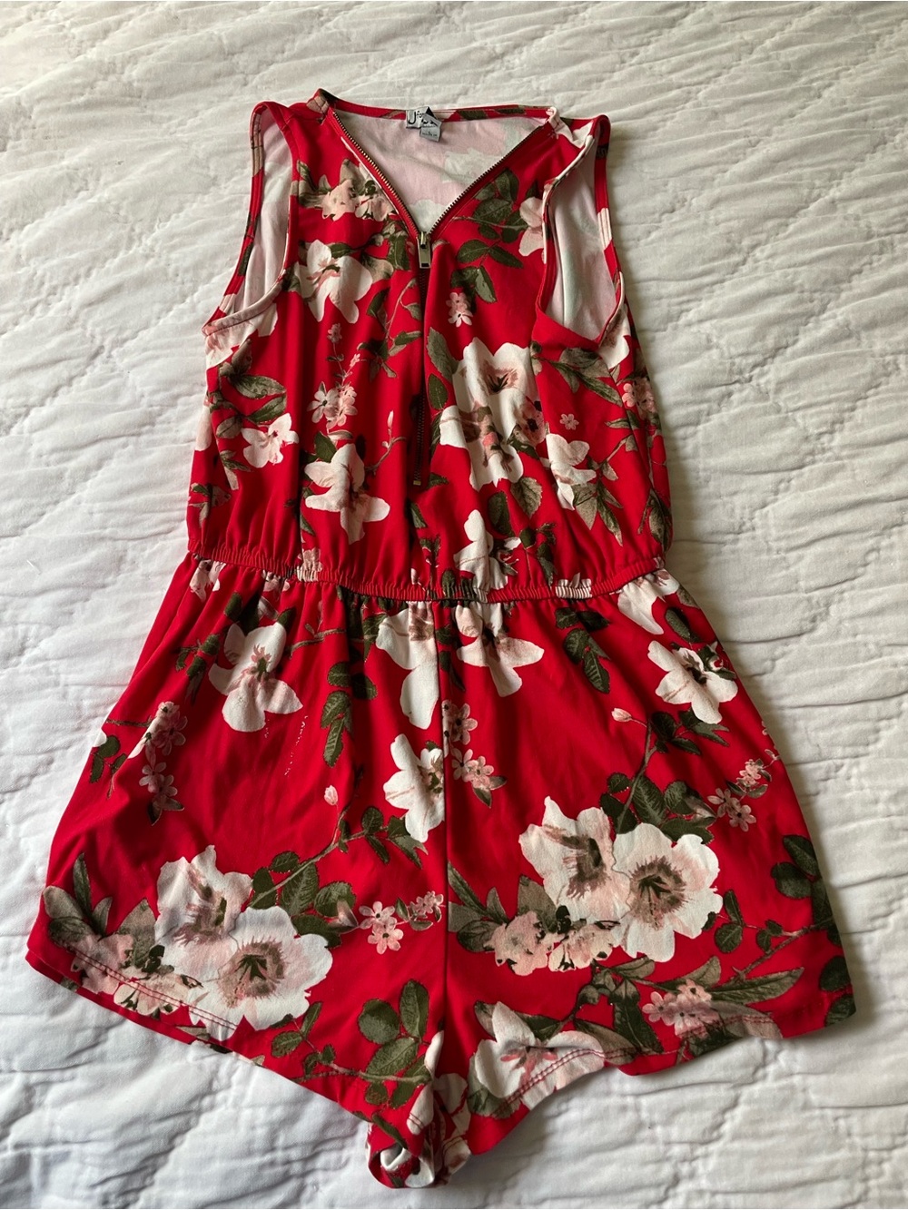 J for Justify Red Floral Sleeveless Romper